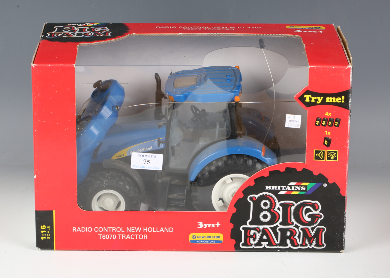 A Britains Big Farm radio control New Holland T6070 tractor and a bulk tipping trailer, both - Image 6 of 15