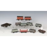 A collection of gauge OO/HO railway items, including Wrenn goods rolling stock, a tank locomotive, a