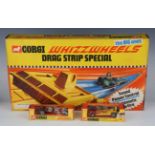 A Corgi Toys Whizzwheels No. 161 Santa Pod Commuter dragster, a No. 165 Adams 4-Engined Drag-Star,