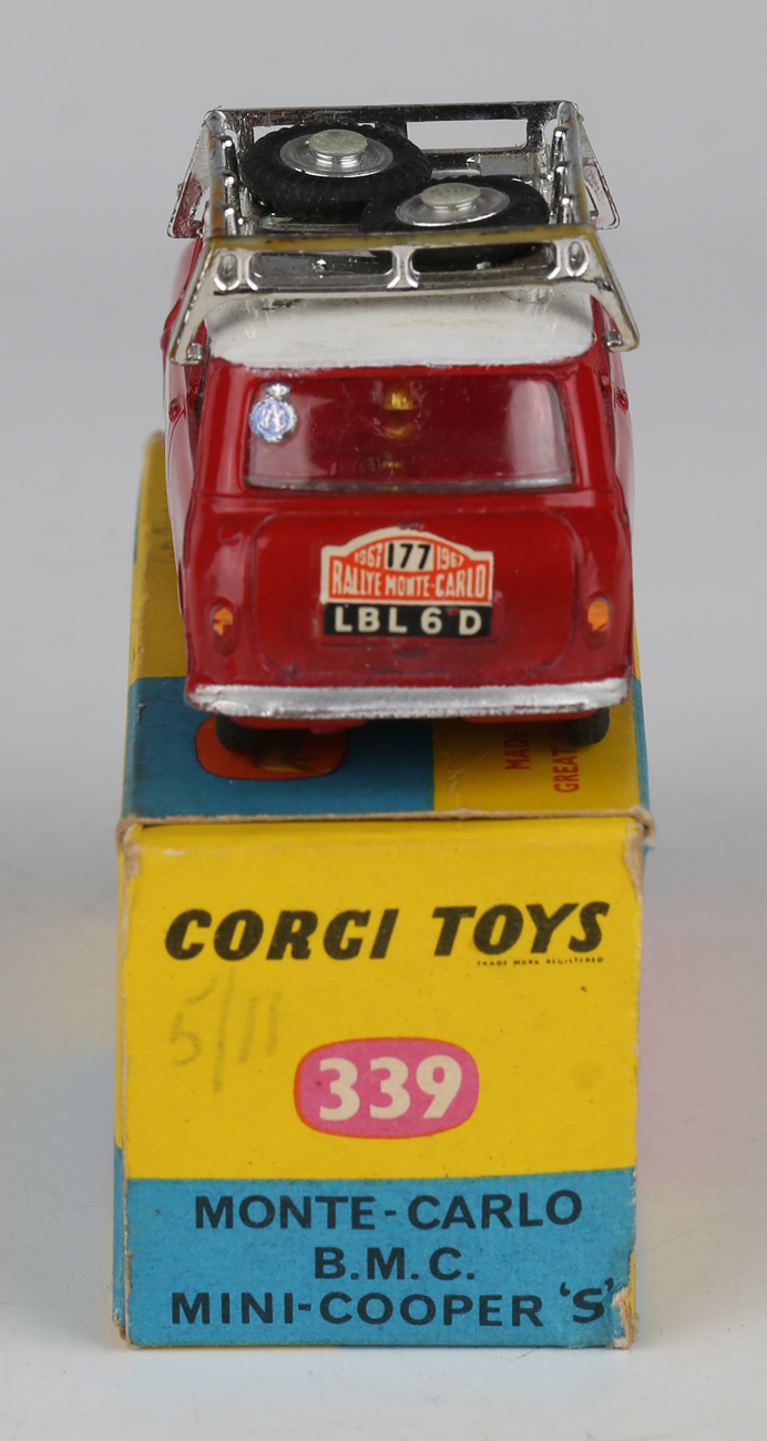 A Corgi Toys No. 339 Monte Carlo BMC Mini Cooper S, boxed (paint chip to bonnet and rubbing, box - Image 5 of 7