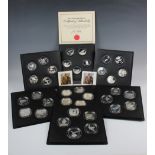 A set of thirty-five 'Peter Scott's British Birds' silver medals, limited edition of 2000 sets,