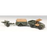 A Britains No. 2048 clockwork Royal Artillery set, comprising Beetle lorry, mechanical trailer and