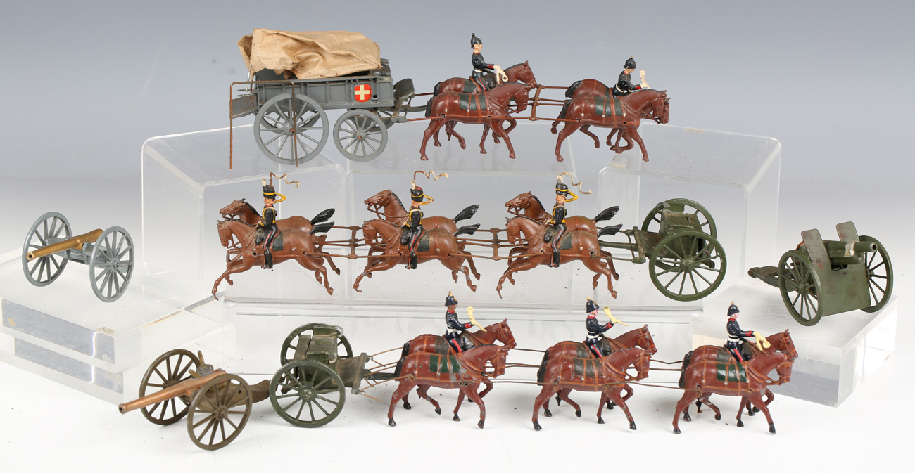 Four Britains lead horse-drawn field guns, a horse-drawn RAMC wagon, tents, two boxes and a box - Image 8 of 13