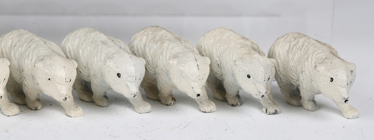 Fifty-five Crescent Toys lead figures of walking polar bear cubs (some damage and paint chips). - Image 4 of 7