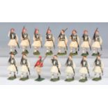 A Britains No. 196 The Evzones lead figure set, boxed, and six other Britains Evzones sets, all