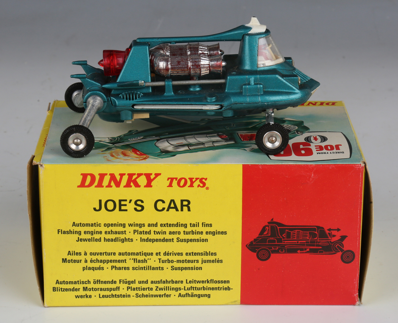 A Dinky Toys No. 102 Joe's Car, boxed with diorama, polystyrene stand and instructions (box - Image 9 of 11