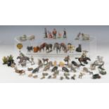 A collection of Britains and other lead figures and accessories, including horses, cattle,