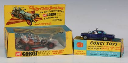 A Corgi Toys No. 266 Chitty Chitty Bang Bang, within a window box (box creased and torn), together