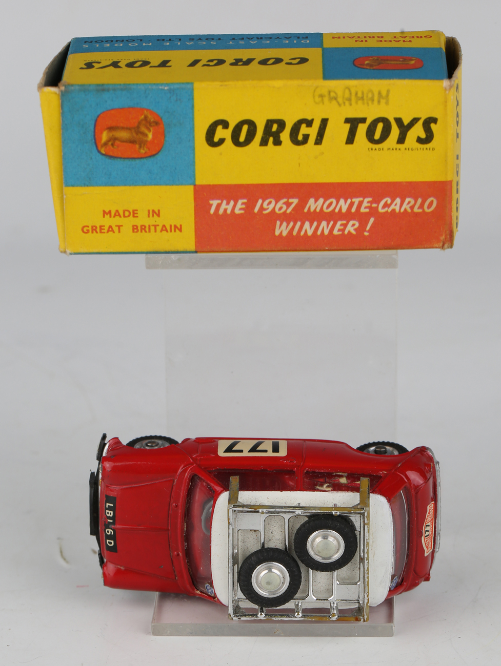 A Corgi Toys No. 339 Monte Carlo BMC Mini Cooper S, boxed (paint chip to bonnet and rubbing, box - Image 4 of 7