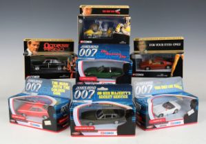 Twelve Corgi James Bond 007 vehicles, including a Jaguar XKR, an AMC Hornet hatchback, an Aston