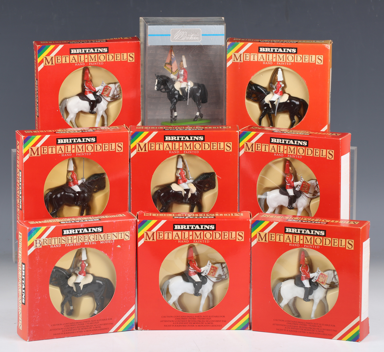A small collection of Britains figure sets, including four No. 7230 Lifeguard mounted, four No. 7247 - Image 5 of 16