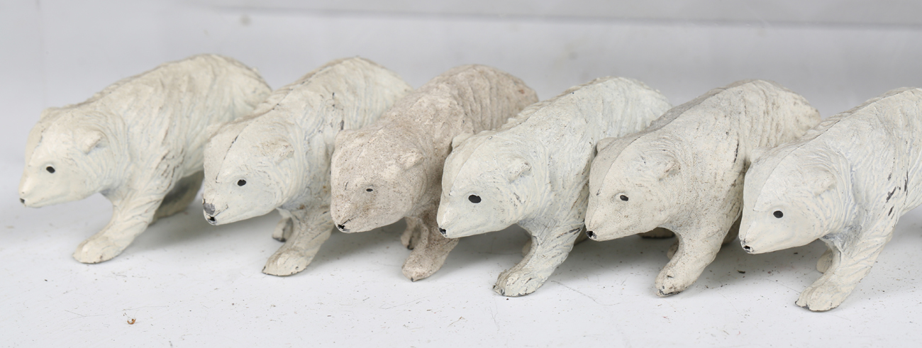 Fifty-five Crescent Toys lead figures of walking polar bear cubs (some damage and paint chips). - Image 5 of 7