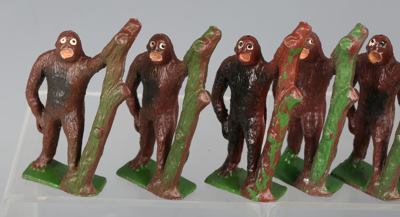 Twenty-five Crescent Toys lead figures of gorillas with treestumps.Buyer’s Premium 29.4% ( - Image 7 of 7