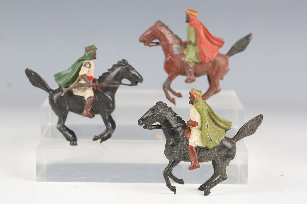 A small collection of Britains lead figures of Arabs, comprising five riding horses, three riding - Image 5 of 7