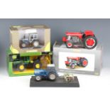 Six Universal Hobbies 1/16 scale model tractors, comprising Massey Ferguson 165, Massey Harris
