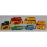 Six Dinky Toys, comprising No. 442 tanker 'Esso', No. 443 tanker 'National Benzole', No. 480 Bedford
