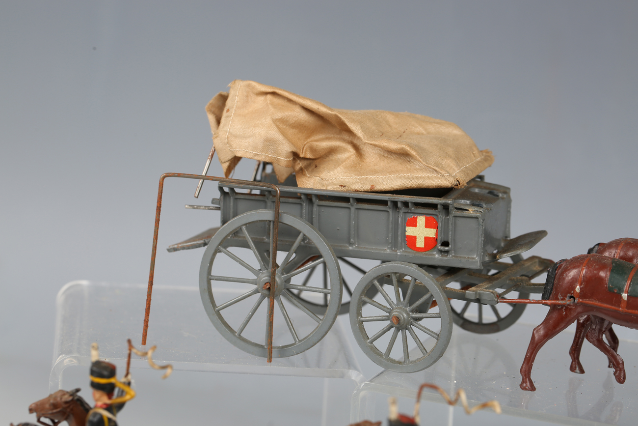 Four Britains lead horse-drawn field guns, a horse-drawn RAMC wagon, tents, two boxes and a box - Image 2 of 13
