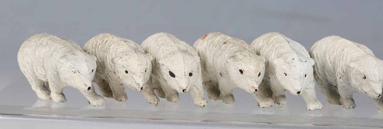 Fifty-five Crescent Toys lead figures of walking polar bear cubs (some damage and paint chips). - Image 6 of 7