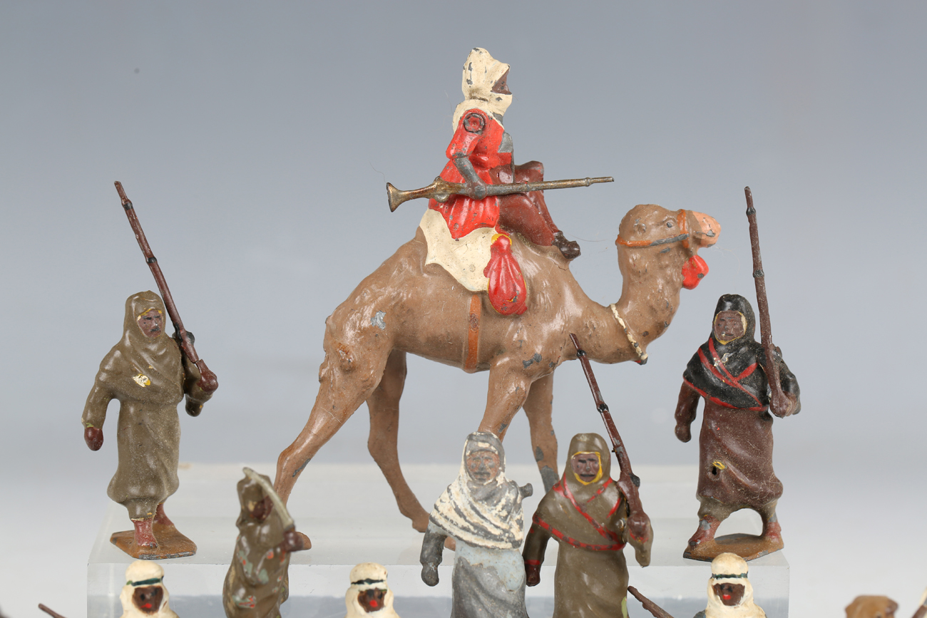 A small collection of Britains lead figures of Arabs, comprising five riding horses, three riding - Image 7 of 7