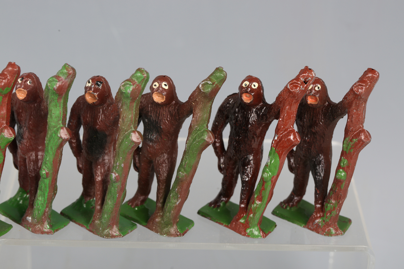 Twenty-five Crescent Toys lead figures of gorillas with treestumps.Buyer’s Premium 29.4% ( - Image 6 of 7