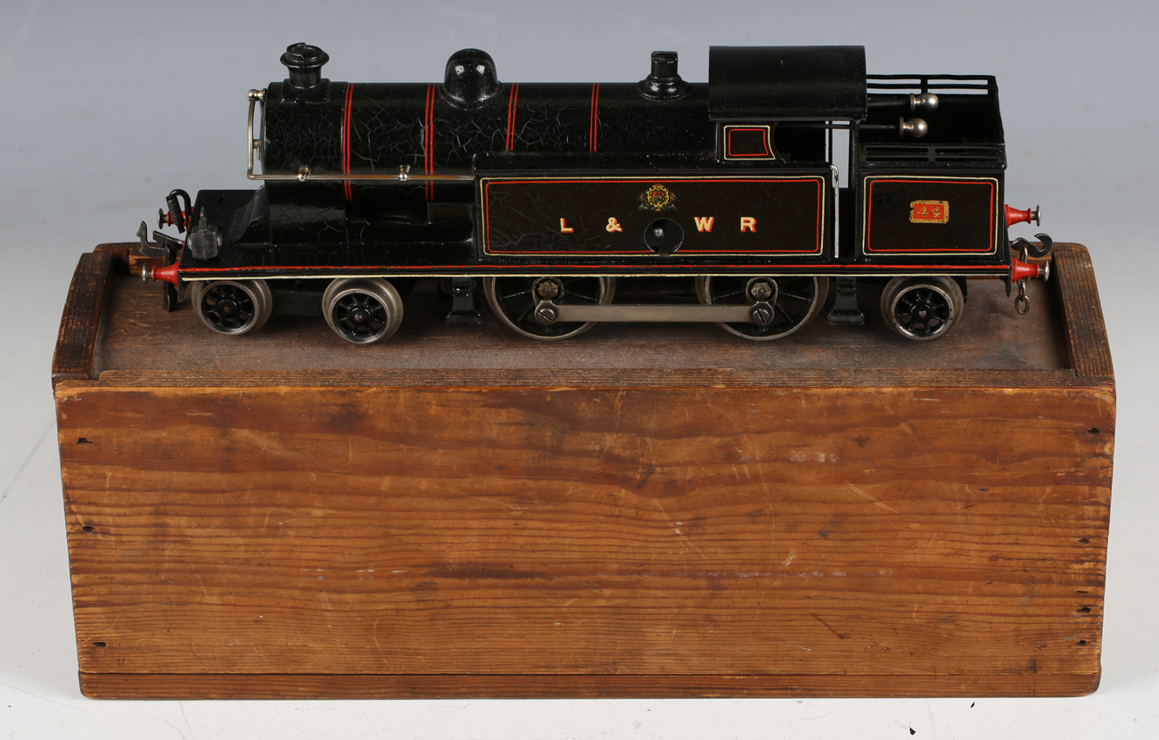 A Bing for Bassett-Lowke gauge O clockwork Precursor tank locomotive 44, L&NWR lined black (crazing, - Image 8 of 8