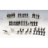 A collection of Britains lead and other diecast naval figures, including officers, petty officers