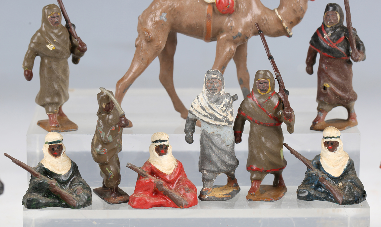 A small collection of Britains lead figures of Arabs, comprising five riding horses, three riding - Image 6 of 7