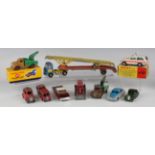 A collection of Dinky Toys vehicles and accessories, including a No. 430 breakdown lorry, boxed, a