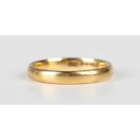 An 18ct gold wedding ring, Sheffield 1996, weight 3g, ring size approx L.Buyer’s Premium 29.4% (