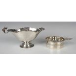 A 20th century sterling silver child's christening bowl of circular form, the side engine turned