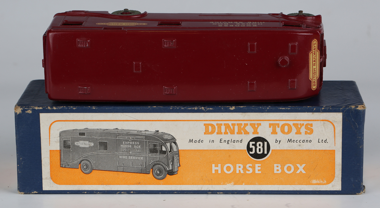 A Dinky Toys No. 581 horse box, boxed, and a No. 963 road grader with card stand and plastic - Image 16 of 20