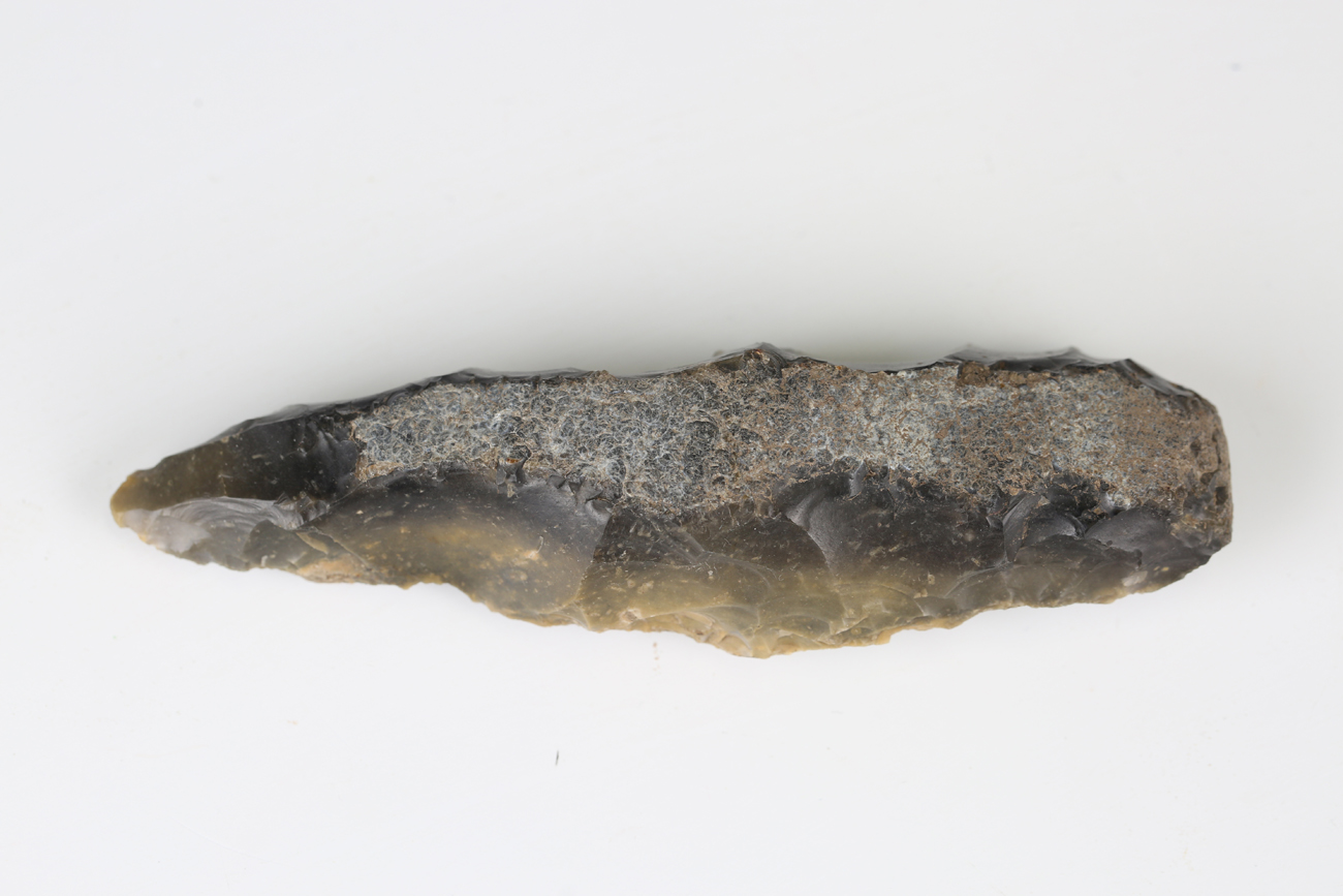 A Mesolithic fabricator tool, length 13.5cm, another crude axe head, length 13cm, and a scraper - Image 7 of 11