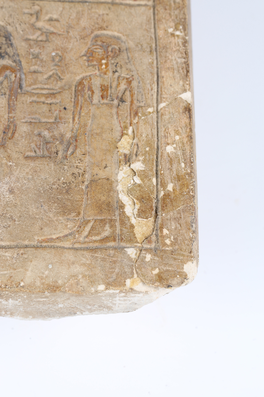 An Egyptian stone stela (grave marker), Middle Kingdom, 1991-1783 BC, the arched rectangular - Image 10 of 40