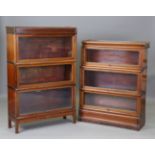 Two early 20th century mahogany Globe Wernicke three-section glazed bookcases, height 130cm, width