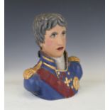 A carved and painted figurehead, modelled in the form of the head and shoulders of Admiral Lord