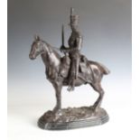 After John Skeaping - a modern brown patinated cast bronze equestrian figure of a French light