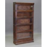 An early 20th century oak Globe Wernicke five-section glazed library bookcase, height 170cm, width