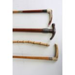 A late 19th/early 20th century Malacca riding crop with steel hammer head and gate pull, length