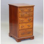 A late 19th/early 20th century George III style mahogany chest of five graduated drawers with