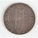 A Queen Anne crown 1708 Edinburgh Mint, edge detailed 'Septimo'.Buyer’s Premium 29.4% (including VAT
