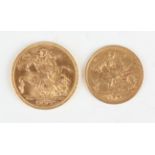 A Victoria Old Head sovereign 1897 Melbourne Mint and an Edward VII half-sovereign 1904.Buyer’s