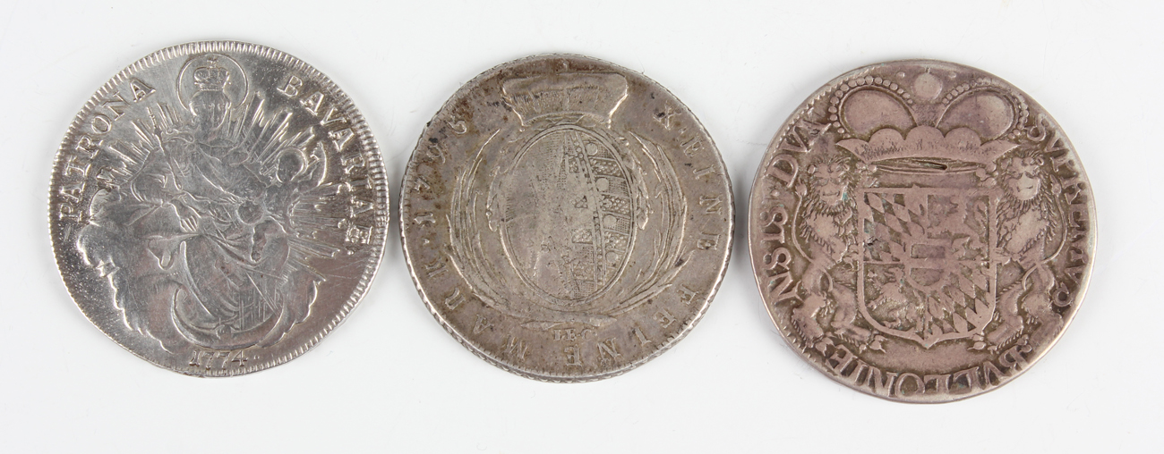 A German States Saxony-Albertine Friedrich August III silver thaler 1795 IEC, a German Bavaria Josef