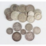 A group of Victoria Old Head silver coinage, comprising two crowns, 1893 and 1900, a half-crown