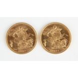 Two Victoria Old Head sovereigns, both 1901 Sydney Mint.Buyer’s Premium 29.4% (including VAT @