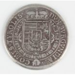 An Austrian States Karl Ferdinand silver thaler 1654, obverse with half-length portrait, reverse