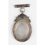 A Scottish silver oval medallion, detailed 'Sandyford Burns Club Instituted 1893', engraved with two