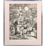 Julian Trevelyan - 'Tower & Oxen', etching with aquatint, signed, titled and editioned 8/50 in