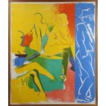 Allen Jones - 'A Birthday Party for Bill and Lesley', 20th century lithograph in colours, signed,