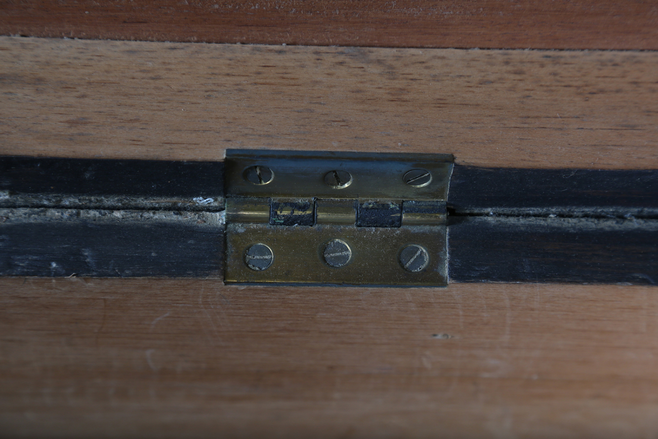 A late 19th/early 20th century black painted teak seaman's chest with rope handles, height 48cm, - Image 7 of 11