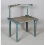 A Chinese provincial green painted bow back chair, height 73cm, width 64cm.Buyer’s Premium 29.4% (